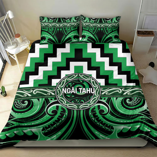 Aotearoa Ngai Tahu Bedding Set Maori Iwi Poutama Puhoro Tattoo