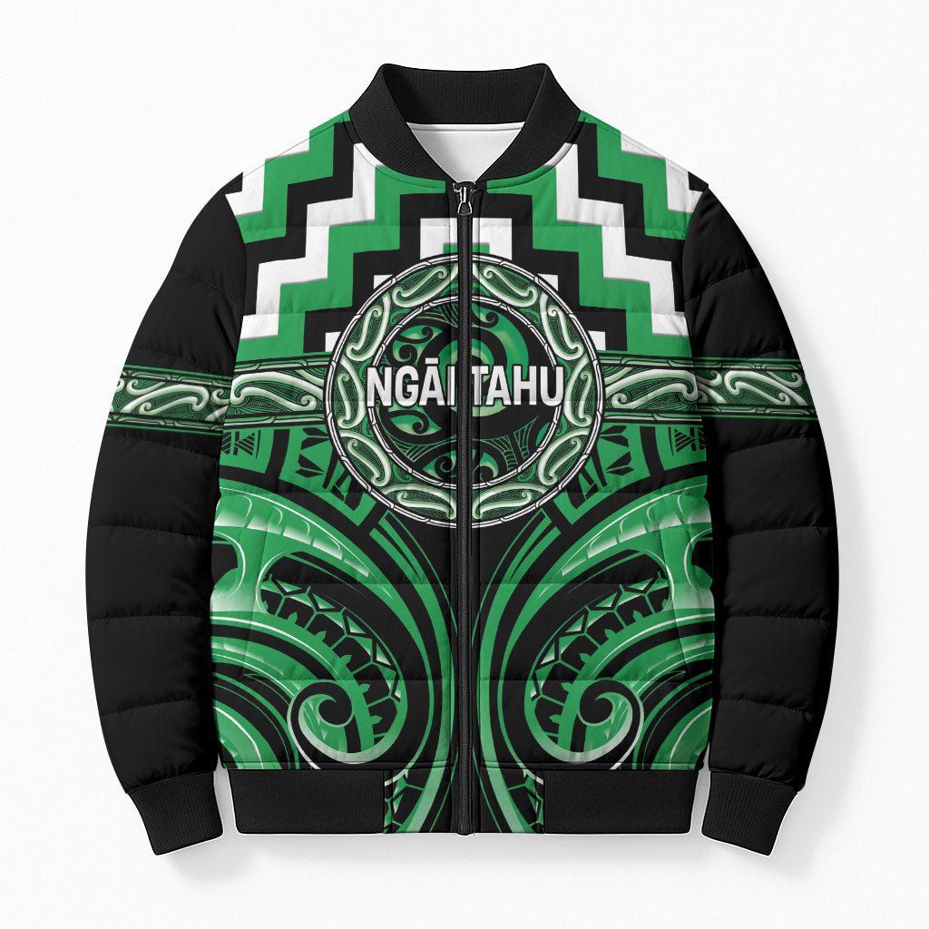 Aotearoa Ngai Tahu Personalised Bomber Puffer Jacket Maori Iwi Poutama Puhoro Tattoo