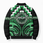 Aotearoa Ngai Tahu Personalised Bomber Puffer Jacket Maori Iwi Poutama Puhoro Tattoo