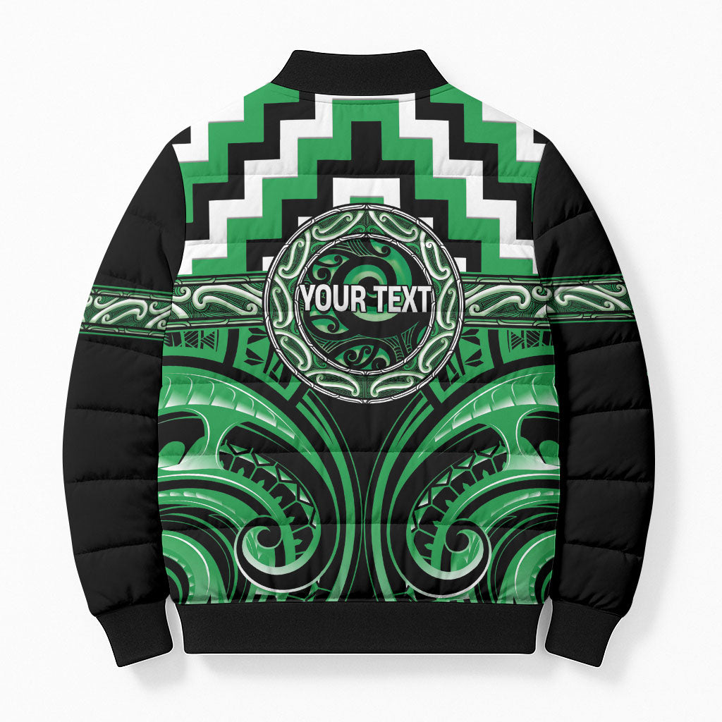 Aotearoa Ngai Tahu Personalised Bomber Puffer Jacket Maori Iwi Poutama Puhoro Tattoo