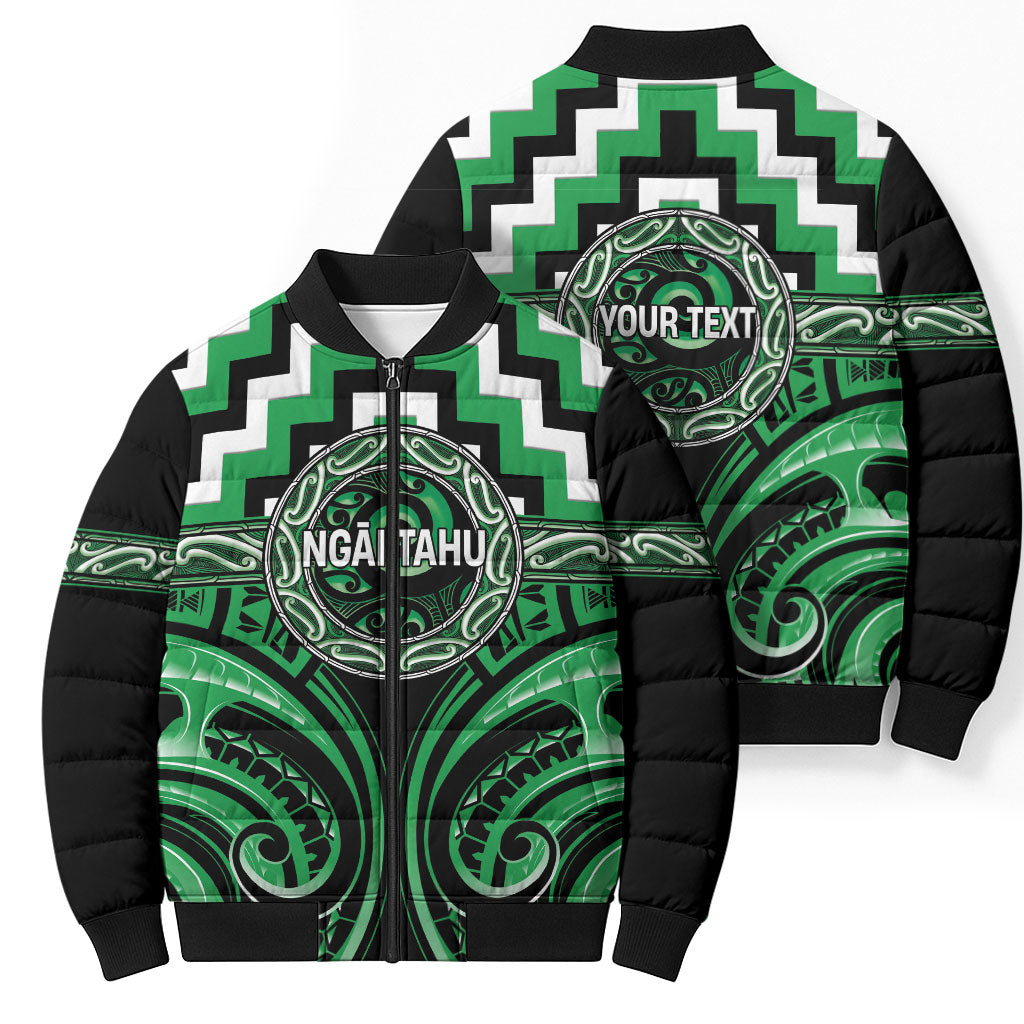 Aotearoa Ngai Tahu Personalised Bomber Puffer Jacket Maori Iwi Poutama Puhoro Tattoo