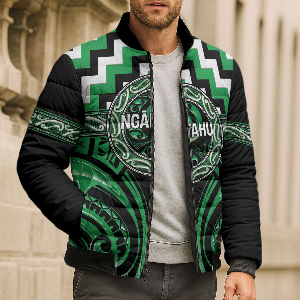 Aotearoa Ngai Tahu Personalised Bomber Puffer Jacket Maori Iwi Poutama Puhoro Tattoo