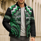 Aotearoa Ngai Tahu Personalised Bomber Puffer Jacket Maori Iwi Poutama Puhoro Tattoo