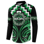 Aotearoa Ngai Tahu Personalised Button Sweatshirt Maori Iwi Poutama Puhoro Tattoo