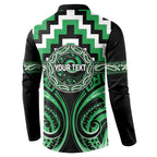 Aotearoa Ngai Tahu Personalised Button Sweatshirt Maori Iwi Poutama Puhoro Tattoo