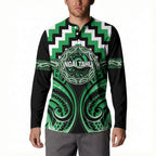 Aotearoa Ngai Tahu Personalised Button Sweatshirt Maori Iwi Poutama Puhoro Tattoo