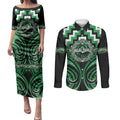 Aotearoa Ngai Tahu Personalised Couples Matching Puletasi and Long Sleeve Button Shirt Maori Iwi Poutama Puhoro Tattoo