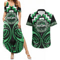 Aotearoa Ngai Tahu Personalised Couples Matching Summer Maxi Dress and Hawaiian Shirt Maori Iwi Poutama Puhoro Tattoo