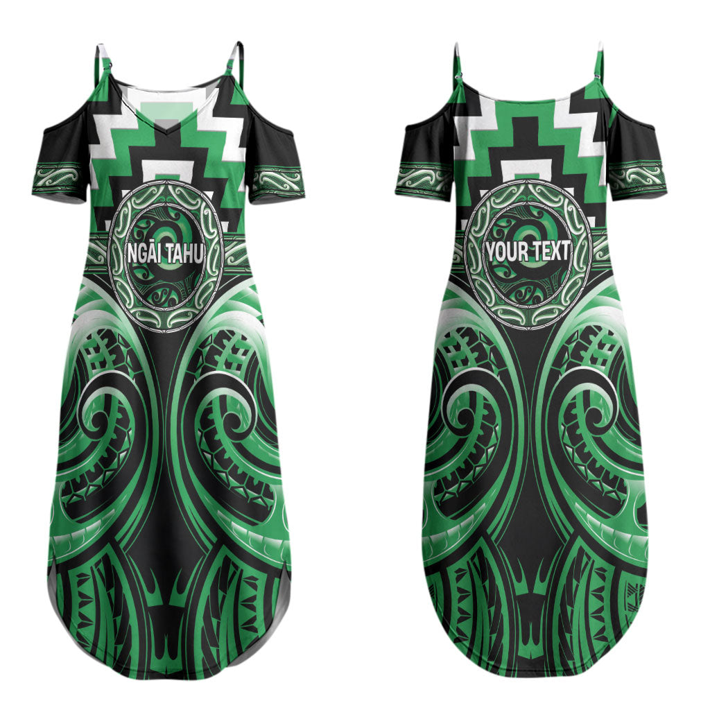 Aotearoa Ngai Tahu Personalised Couples Matching Summer Maxi Dress and Hawaiian Shirt Maori Iwi Poutama Puhoro Tattoo