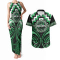 Aotearoa Ngai Tahu Personalised Couples Matching Tank Maxi Dress and Hawaiian Shirt Maori Iwi Poutama Puhoro Tattoo