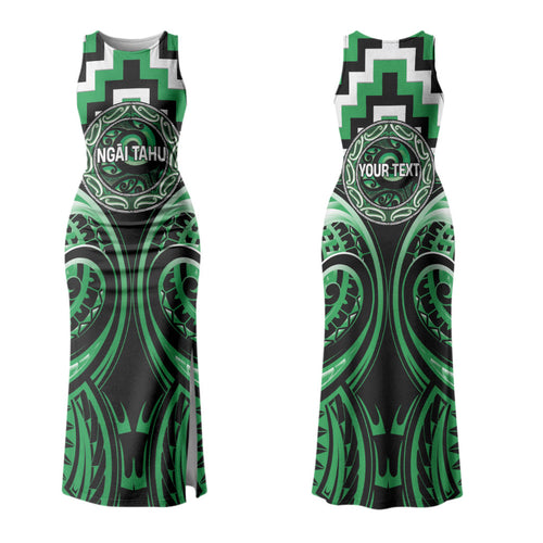 Aotearoa Ngai Tahu Personalised Couples Matching Tank Maxi Dress and Hawaiian Shirt Maori Iwi Poutama Puhoro Tattoo