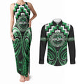 Aotearoa Ngai Tahu Personalised Couples Matching Tank Maxi Dress and Long Sleeve Button Shirt Maori Iwi Poutama Puhoro Tattoo