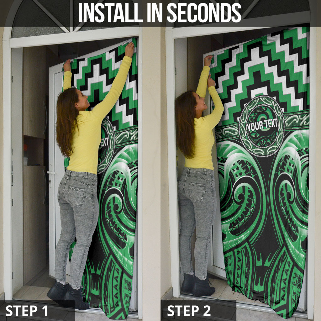 Aotearoa Ngai Tahu Personalised Door Cover Maori Iwi Poutama Puhoro Tattoo