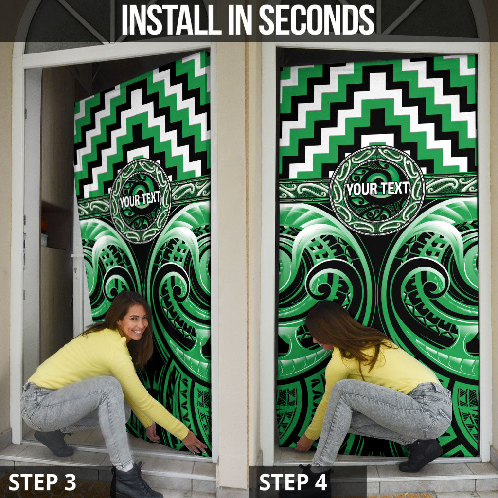 Aotearoa Ngai Tahu Personalised Door Cover Maori Iwi Poutama Puhoro Tattoo