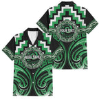 Aotearoa Ngai Tahu Personalised Family Matching Off Shoulder Short Dress and Hawaiian Shirt Maori Iwi Poutama Puhoro Tattoo