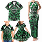 Aotearoa Ngai Tahu Personalised Family Matching Tank Maxi Dress and Hawaiian Shirt Maori Iwi Poutama Puhoro Tattoo