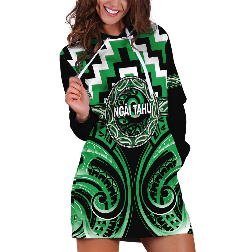Aotearoa Ngai Tahu Personalised Hoodie Dress Maori Iwi Poutama Puhoro Tattoo