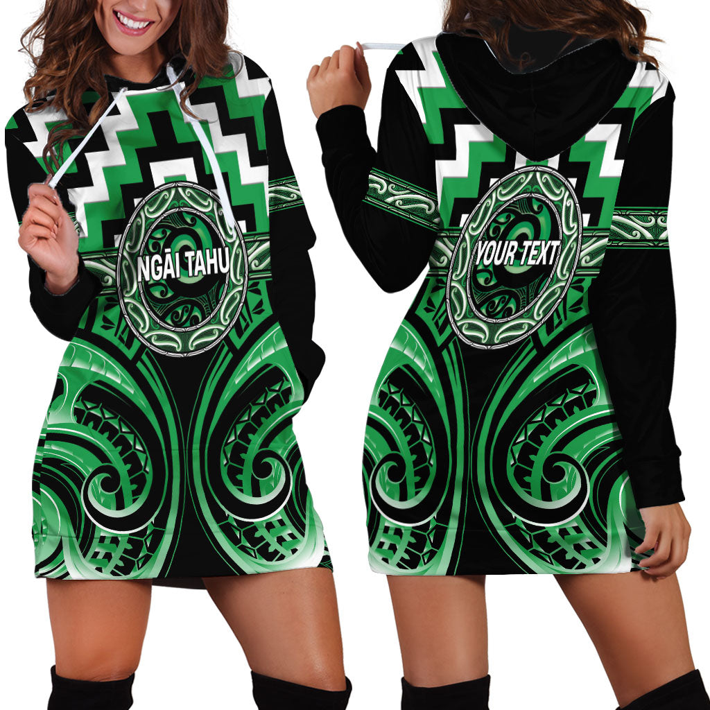 Aotearoa Ngai Tahu Personalised Hoodie Dress Maori Iwi Poutama Puhoro Tattoo