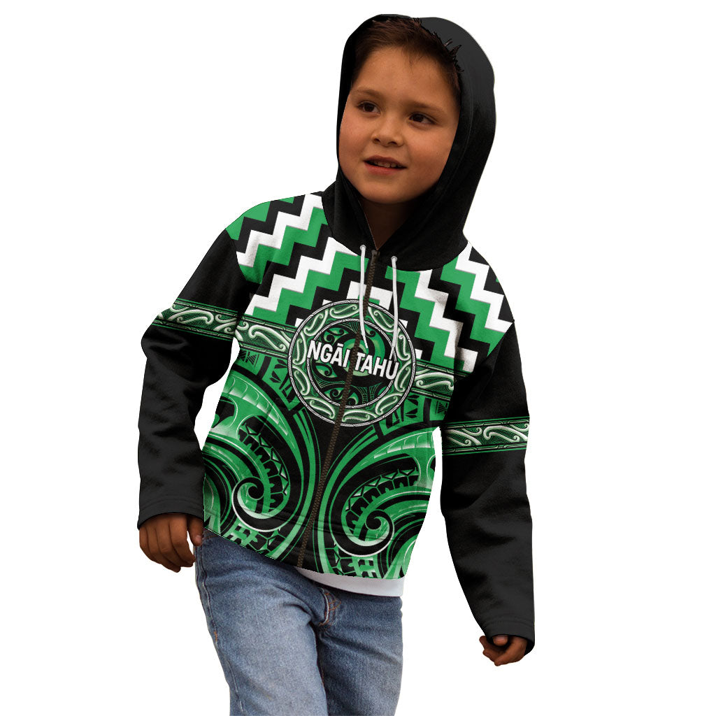 Aotearoa Ngai Tahu Personalised Kid Hoodie Maori Iwi Poutama Puhoro Tattoo