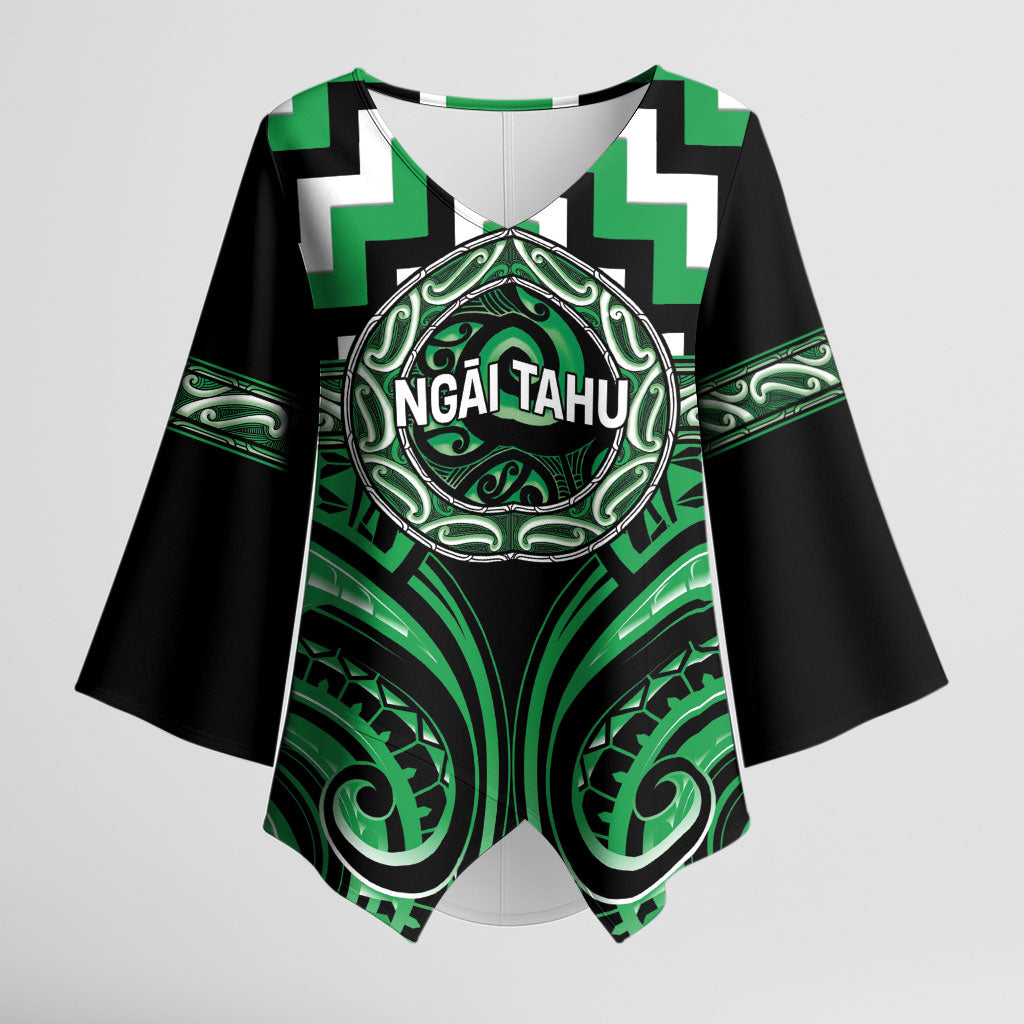 Aotearoa Ngai Tahu Personalised Kimono Sleeve Blouse Maori Iwi Poutama Puhoro Tattoo