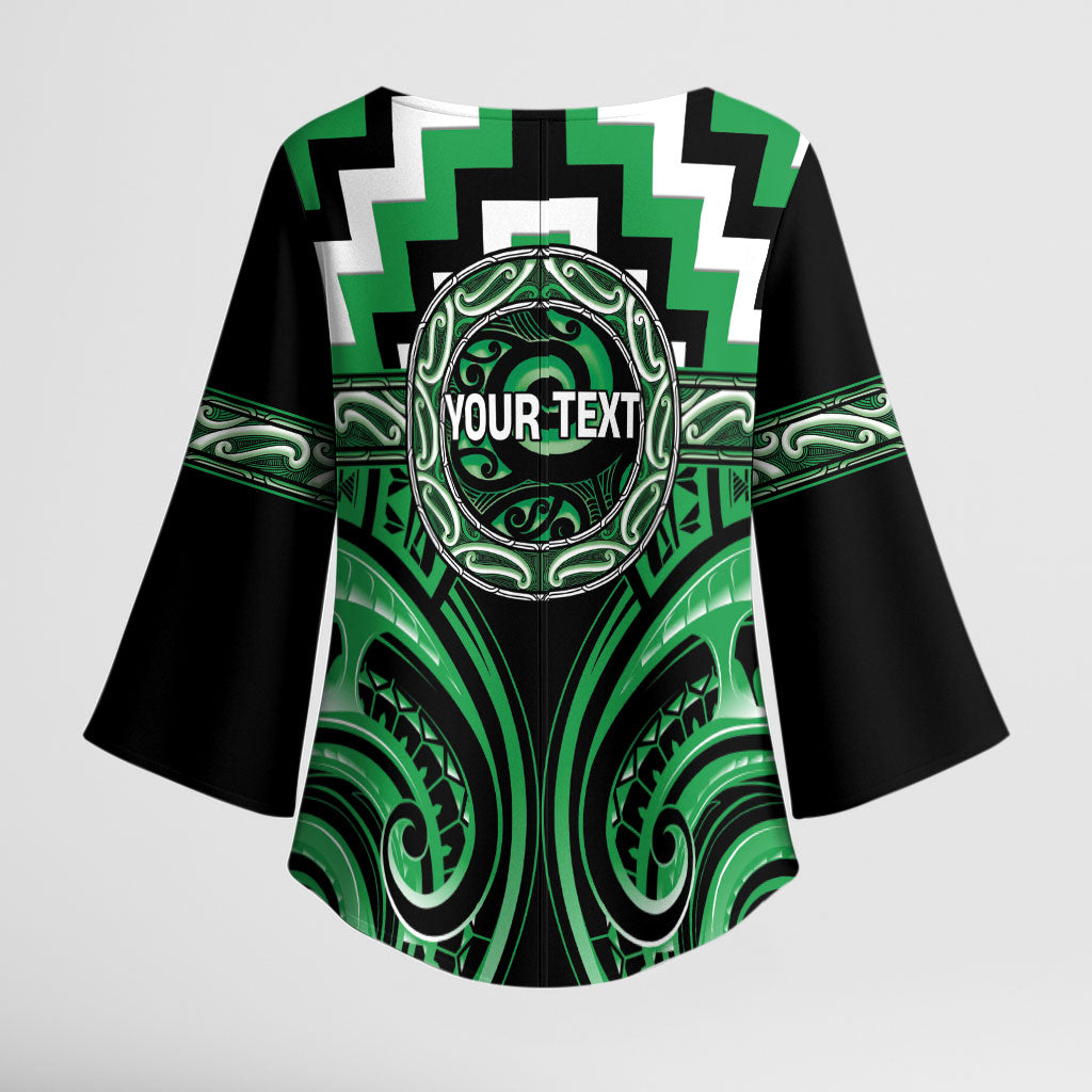 Aotearoa Ngai Tahu Personalised Kimono Sleeve Blouse Maori Iwi Poutama Puhoro Tattoo