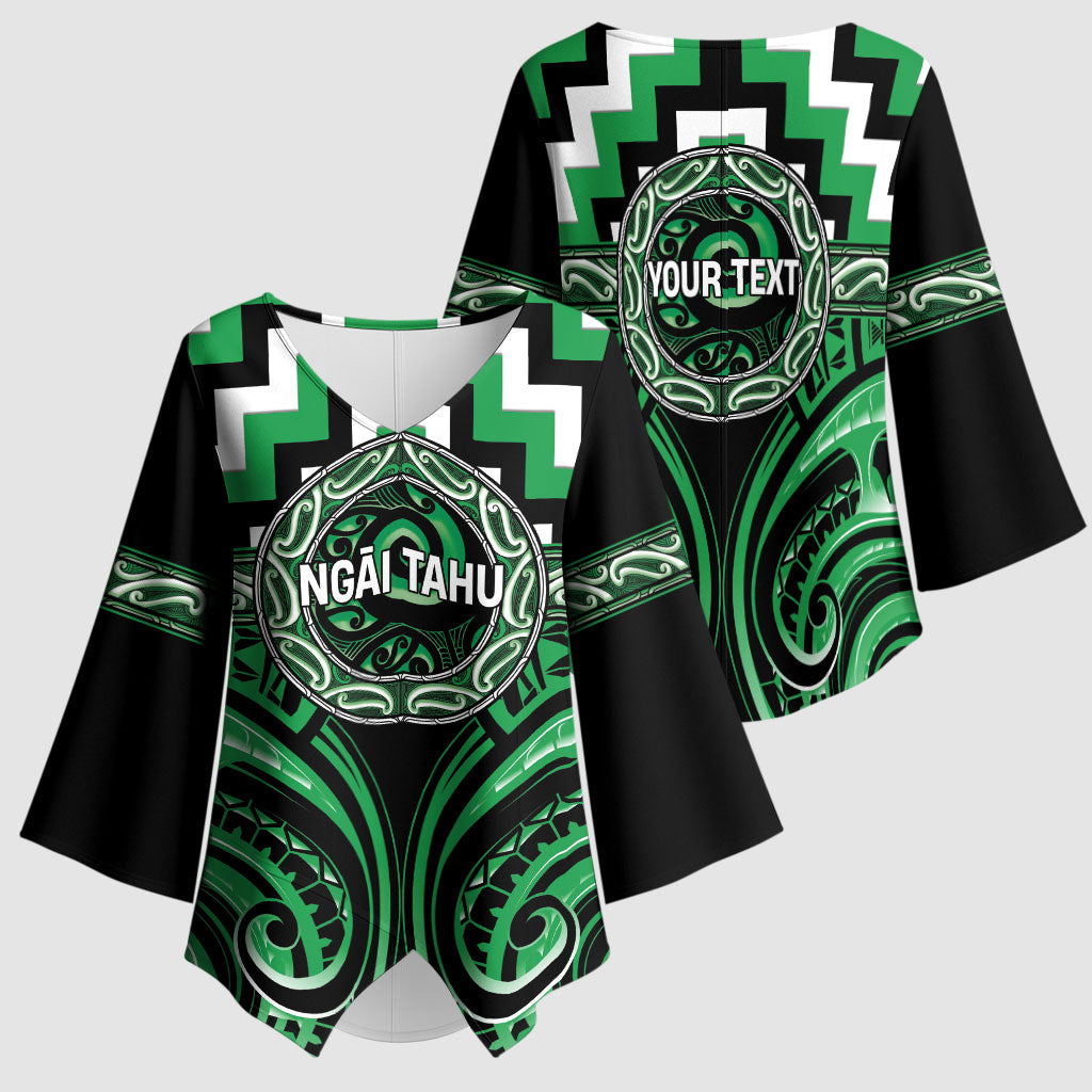 Aotearoa Ngai Tahu Personalised Kimono Sleeve Blouse Maori Iwi Poutama Puhoro Tattoo