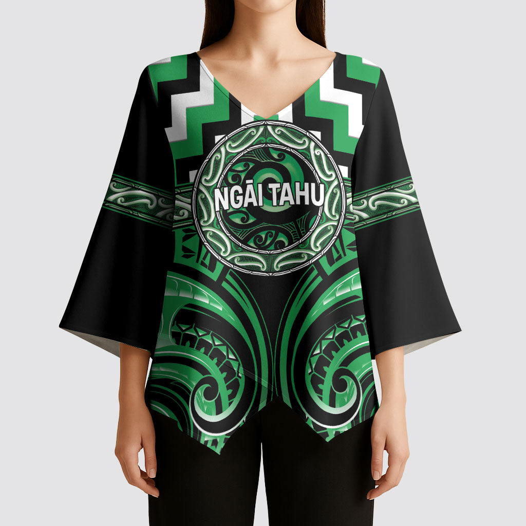 Aotearoa Ngai Tahu Personalised Kimono Sleeve Blouse Maori Iwi Poutama Puhoro Tattoo