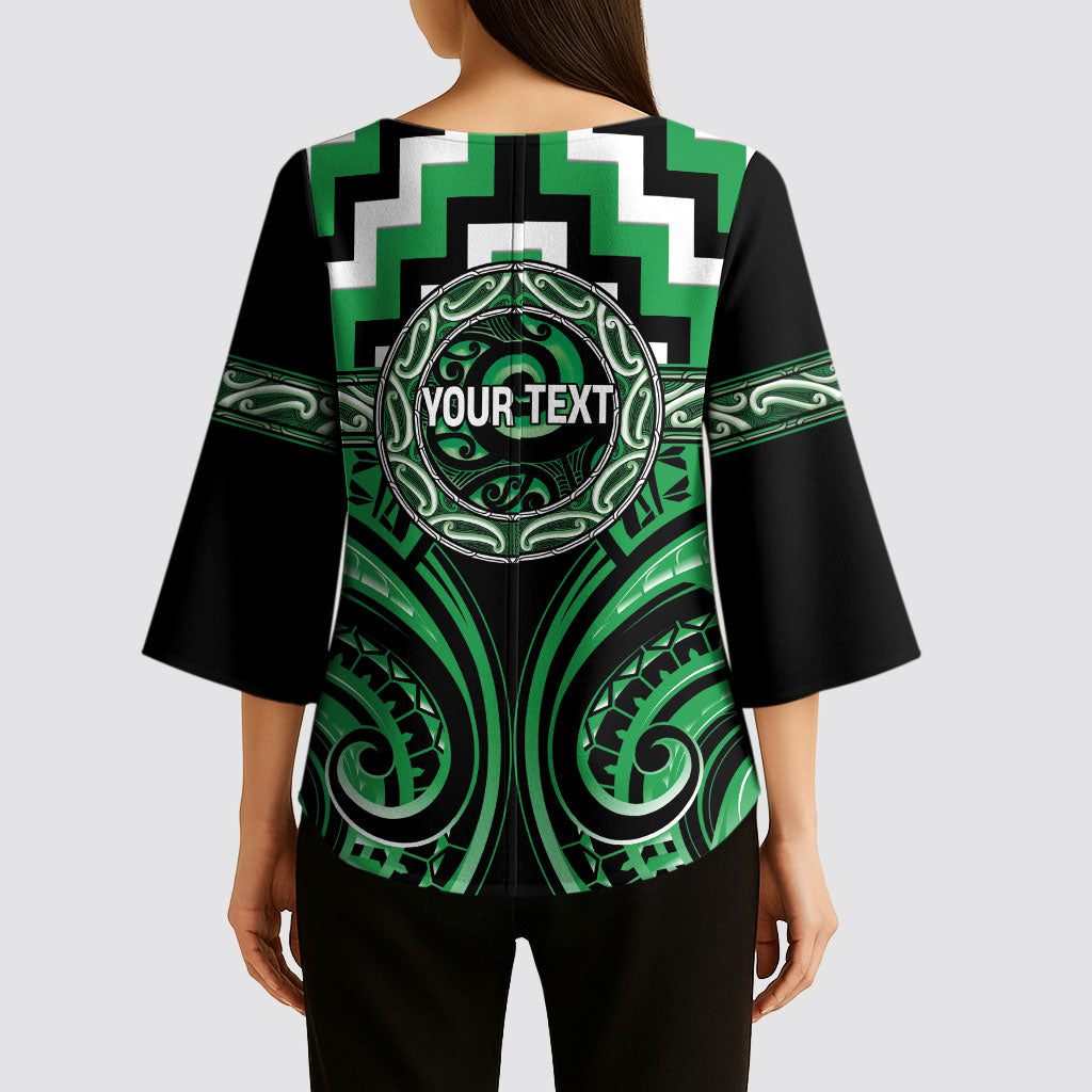 Aotearoa Ngai Tahu Personalised Kimono Sleeve Blouse Maori Iwi Poutama Puhoro Tattoo