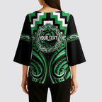 Aotearoa Ngai Tahu Personalised Kimono Sleeve Blouse Maori Iwi Poutama Puhoro Tattoo