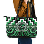 Aotearoa Ngai Tahu Leather Tote Bag Maori Iwi Poutama Puhoro Tattoo
