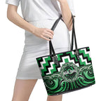 Aotearoa Ngai Tahu Leather Tote Bag Maori Iwi Poutama Puhoro Tattoo