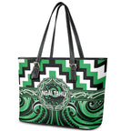 Aotearoa Ngai Tahu Leather Tote Bag Maori Iwi Poutama Puhoro Tattoo