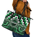 Aotearoa Ngai Tahu Leather Tote Bag Maori Iwi Poutama Puhoro Tattoo