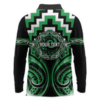 Aotearoa Ngai Tahu Personalised Long Sleeve Polo Shirt Maori Iwi Poutama Puhoro Tattoo