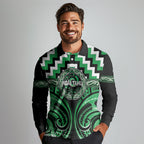 Aotearoa Ngai Tahu Personalised Long Sleeve Polo Shirt Maori Iwi Poutama Puhoro Tattoo