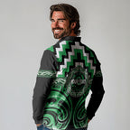 Aotearoa Ngai Tahu Personalised Long Sleeve Polo Shirt Maori Iwi Poutama Puhoro Tattoo