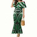 Aotearoa Ngai Tahu Personalised Mermaid Dress Maori Iwi Poutama Puhoro Tattoo