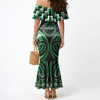 Aotearoa Ngai Tahu Personalised Mermaid Dress Maori Iwi Poutama Puhoro Tattoo