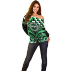 Aotearoa Ngai Tahu Personalised Off Shoulder Sweater Maori Iwi Poutama Puhoro Tattoo