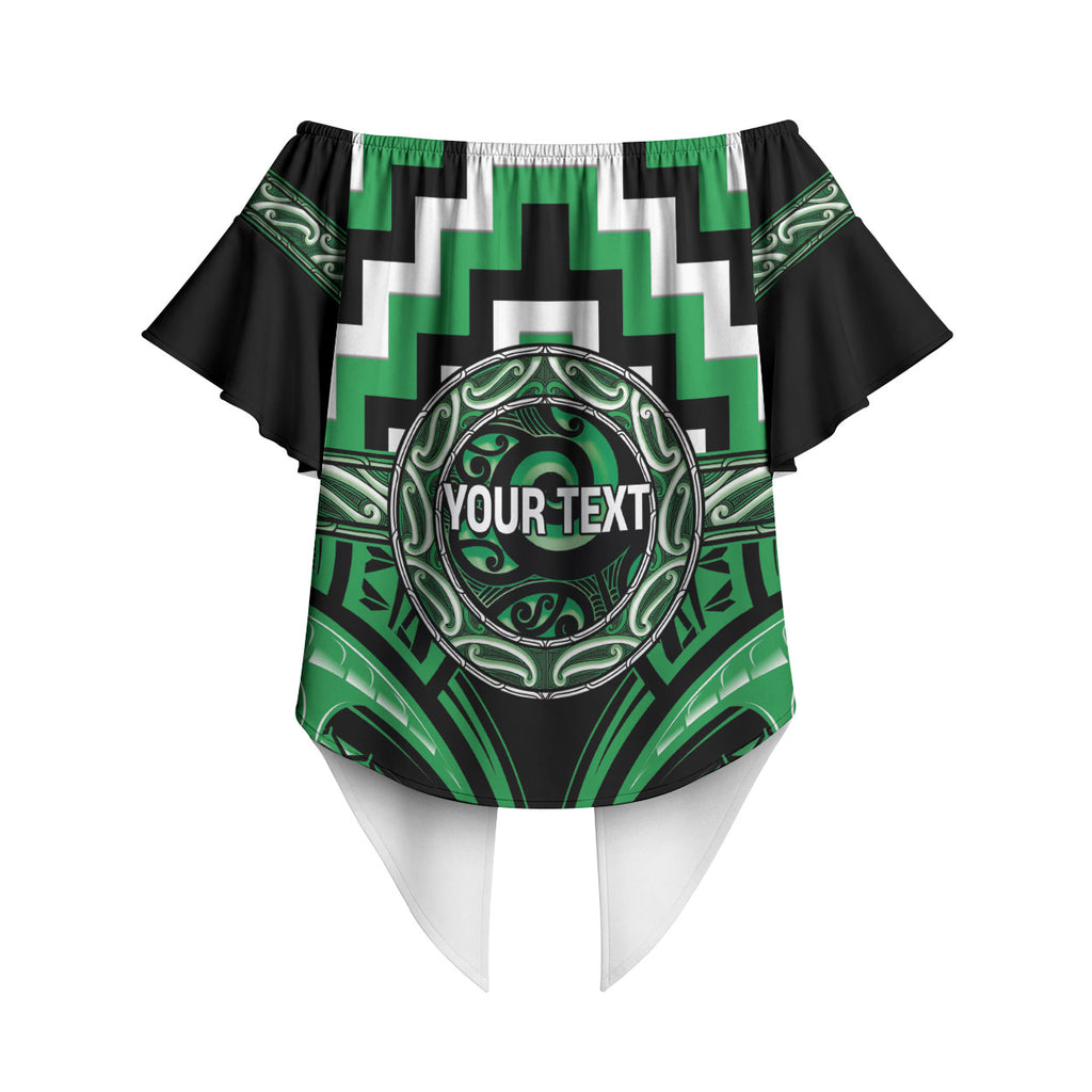 Aotearoa Ngai Tahu Personalised Off Shoulder Wrap Waist Top Maori Iwi Poutama Puhoro Tattoo