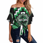Aotearoa Ngai Tahu Personalised Off Shoulder Wrap Waist Top Maori Iwi Poutama Puhoro Tattoo