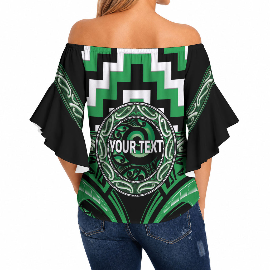 Aotearoa Ngai Tahu Personalised Off Shoulder Wrap Waist Top Maori Iwi Poutama Puhoro Tattoo