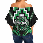 Aotearoa Ngai Tahu Personalised Off Shoulder Wrap Waist Top Maori Iwi Poutama Puhoro Tattoo