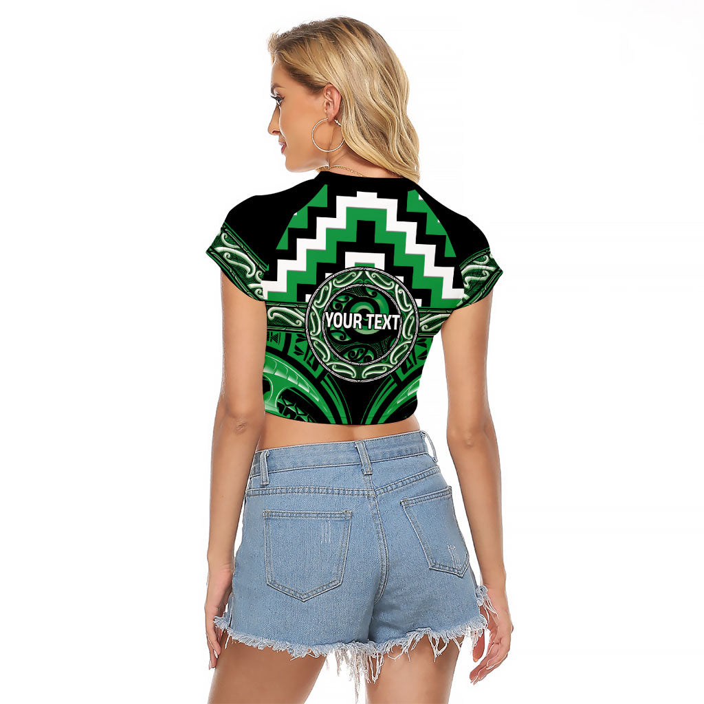 Aotearoa Ngai Tahu Personalised Raglan Cropped T Shirt Maori Iwi Poutama Puhoro Tattoo