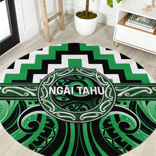 Aotearoa Ngai Tahu Round Carpet Maori Iwi Poutama Puhoro Tattoo