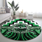 Aotearoa Ngai Tahu Round Carpet Maori Iwi Poutama Puhoro Tattoo