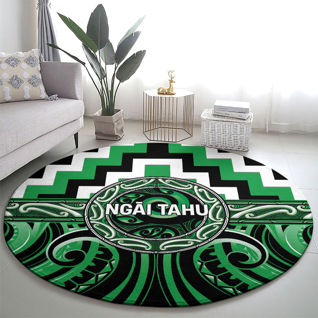 Aotearoa Ngai Tahu Round Carpet Maori Iwi Poutama Puhoro Tattoo