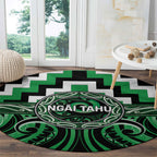 Aotearoa Ngai Tahu Round Carpet Maori Iwi Poutama Puhoro Tattoo