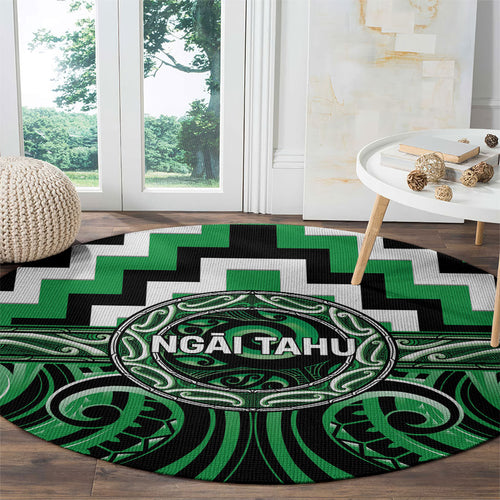 Aotearoa Ngai Tahu Round Carpet Maori Iwi Poutama Puhoro Tattoo
