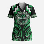 Aotearoa Ngai Tahu Personalised Scrub Top Maori Iwi Poutama Puhoro Tattoo